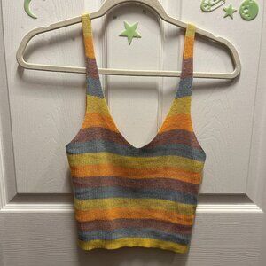 striped knit tank
